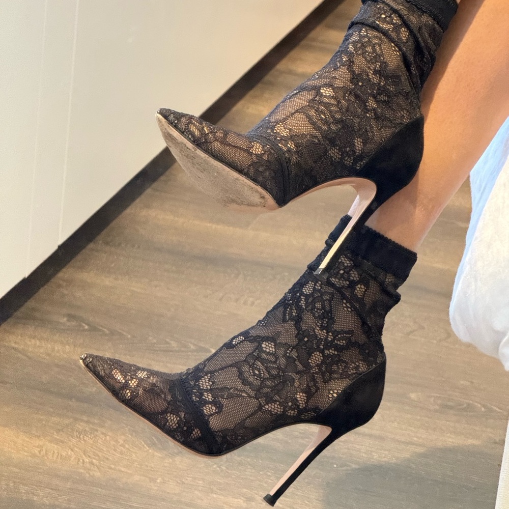 Gianvito Rossi Black Lace Sock Boot